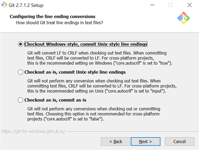 installing Git for Windows step 3